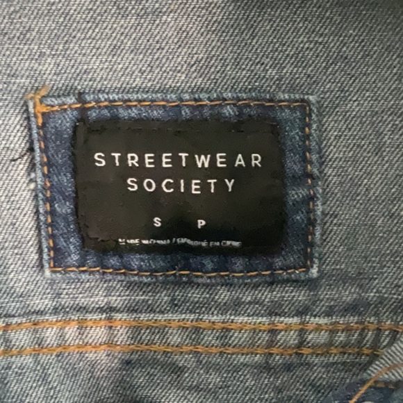 Streetwear Society Dark Blue Jean Jacket with Sherpa Collar - Picture 2 of 6